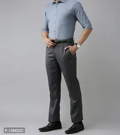 MALENO Men's Slim Fit Grey Trouser-thumb4