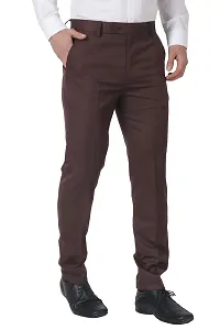 MALENO Slim Fit Men Cotton Blend Chocolate Trouser-thumb1