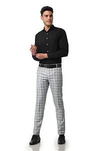 MALENO Men's Polycotton Slim Fit Checkered Trouser (ML601_Checkered)-thumb2