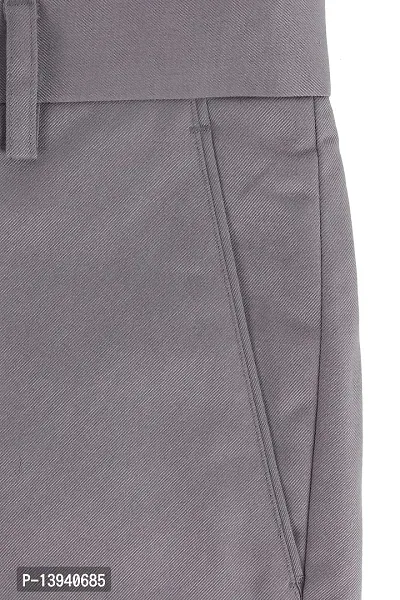 MALENO Slim Fit Men Cotton Blend Light Grey Trouser-thumb3