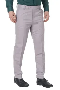MALENO Slim Fit Men Cotton Blend Light Grey Trouser-thumb1