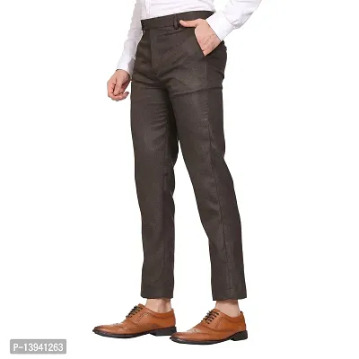 MALENO Men's Regular Fit Textured Trouser-thumb4