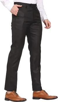 Stylish Black Cotton Blend Solid Formal Trouser For Men-thumb4