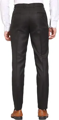 Stylish Black Cotton Blend Solid Formal Trouser For Men-thumb1