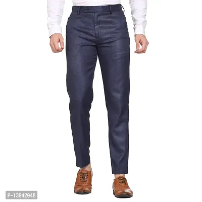 MALENO Slim Fit PV Textured 4 Pocket Formal Trouser for Men-thumb0