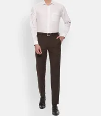 MALENO Stylish Slim Fit Men Solid Brown Trouser-thumb3