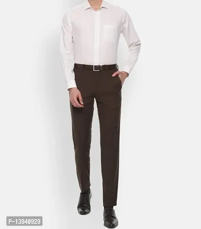 MALENO Stylish Slim Fit Men Solid Brown Trouser-thumb4