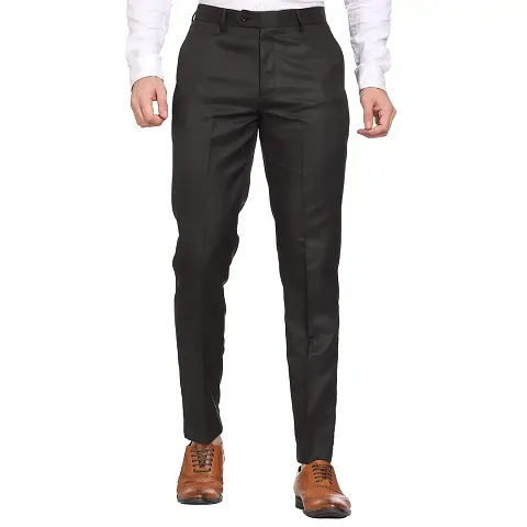 MALENO Slim Fit Men Solid Textured Trouser