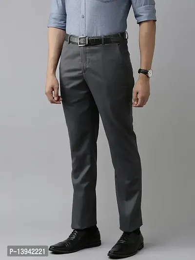 MALENO Men's Slim Fit Grey Trouser-thumb3