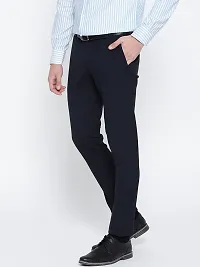 MALENO Men's Slim Fit Navy Blue Trouser : for Daily Office Wear Use (Size: 38)-thumb2