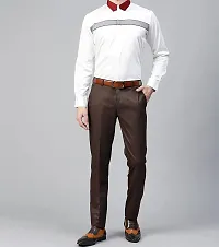 MALENO Men's Slim Fit Brown Trouser-thumb3