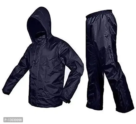 MALENO Water Proof Rain Coat(Suit) for Adults with Storage Bag, High Collars and Adjustable Hood-thumb0