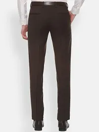 MALENO Stylish Slim Fit Men Solid Brown Trouser-thumb1