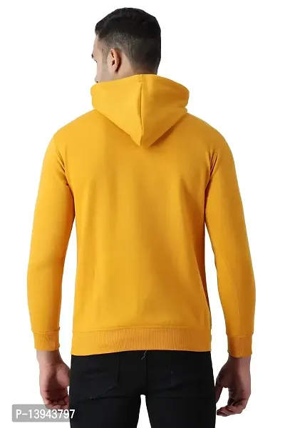 MALENO Men Plain Hooded Yellow Sweat Shirt-thumb2