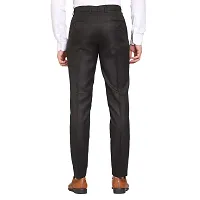 Black Cotton Blend Casual Trousers For Men-thumb1
