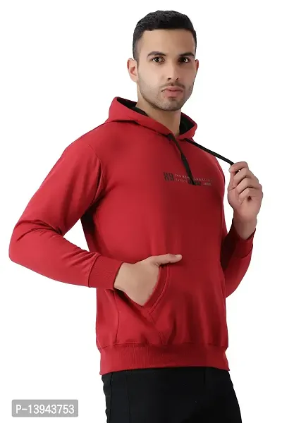 MALENO Men Hooded Kangaroo Pocket Red Sweat Shirt