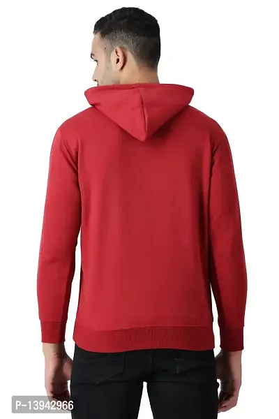 MALENO Men Hooded Red Sweat Shirt-thumb3
