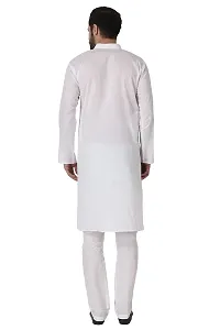 MALENO Men White Cotton Kurta Pyjama Set-thumb1