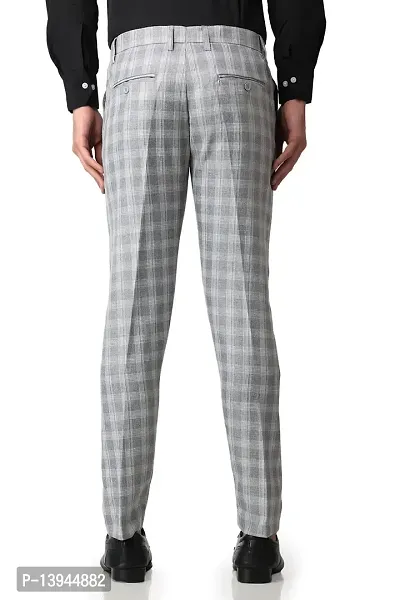 MALENO Men's Polycotton Slim Fit Checkered Trouser (ML601_Checkered)-thumb4