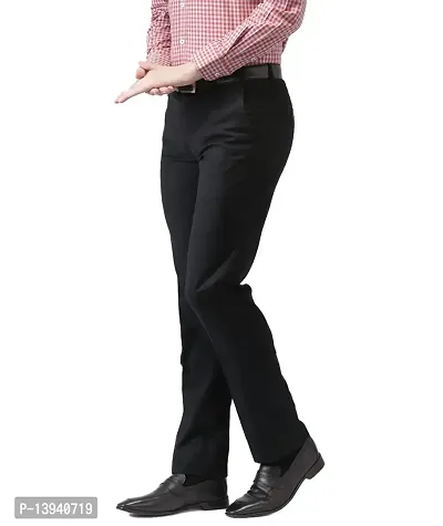 MALENO Elegant Slim Fit Men Solid Black Trouser