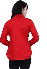 Classy Red Cotton Blend Shrug For Women-thumb1