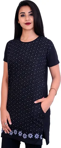 Reliable Cotton Blend Printed Round Neck Tunic For Women- Pack Of 2-thumb2