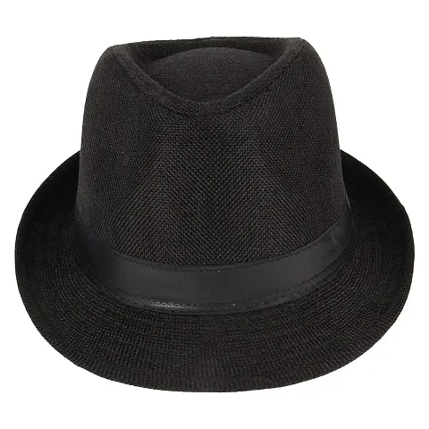 NGSTORE Men's Black Fedora Hat Cap 1