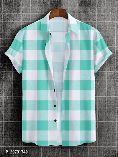 Stylish Linen Checked Casual Shirt for Men-thumb0