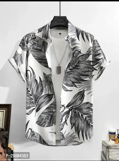 Stylish Linen Printed Casual Shirt for Men-thumb0