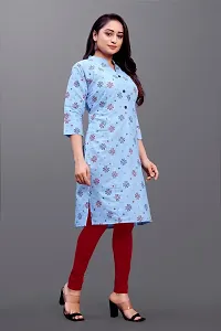 Mavenclad Women's Printed Magic Cotton Regular Fit 3/4 Sleeve Lightweight Casual Wear Feeding Kurti (B-F-102_Blue_M)-thumb4