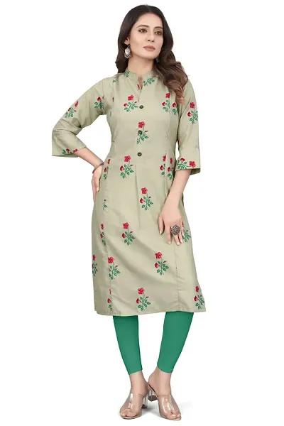 Stylish Cotton Blend Straight Printed Kurta