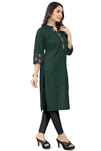 Mavenclad Women's Solid Cotton Blend Regular Fit 3/4 Sleeve Lightweight Casual Wear Feeding Kurti (B-F-220)-thumb1