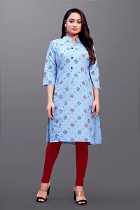 Mavenclad Women's Printed Magic Cotton Regular Fit 3/4 Sleeve Lightweight Casual Wear Feeding Kurti (B-F-102_Blue_M)-thumb2