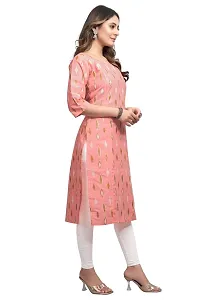 Mavenclad Women's Printed Cotton Blend Regular Fit Bell Sleeve Lightweight Casual Wear Feeding Kurti (B-F-208_Peach_2XL)-thumb4