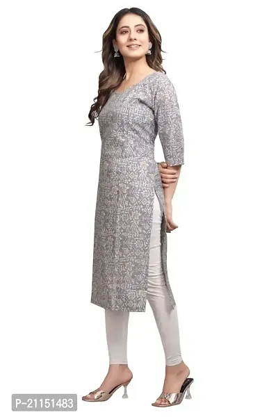 Mavenclad Women's Printed Cotton Blend Regular Fit 3/4 Sleeve Lightweight Casual Wear Feeding Kurti (B-F-225)-thumb2