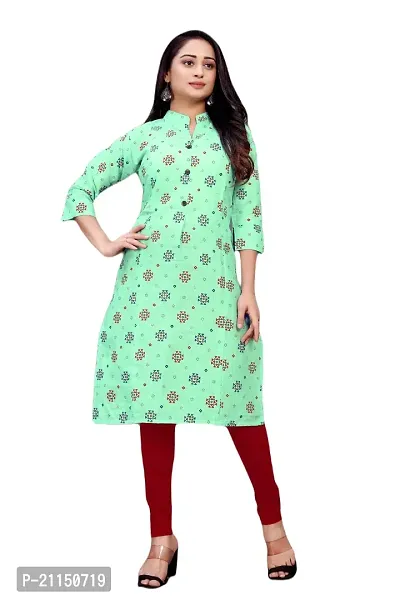 Mavenclad Women's Printed Magic Cotton Regular Fit 3/4 Sleeve Lightweight Casual Wear Feeding Kurti (B-F-131_Blue_L)