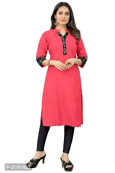 Mavenclad Women's Printed Magic Cotton Regular Fit 3/4 Sleeve Lightweight Casual Wear Feeding Kurti (R-K2-Pelan-Pink-2XL)-thumb0