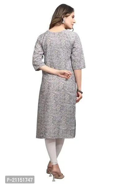 Mavenclad Women's Printed Cotton Blend Regular Fit Bell Sleeve Lightweight Casual Wear Feeding Kurti (B-F-150_Peach_L)-thumb3