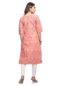 Mavenclad Women's Printed Cotton Blend Regular Fit Bell Sleeve Lightweight Casual Wear Feeding Kurti (B-F-208_Peach_2XL)-thumb1