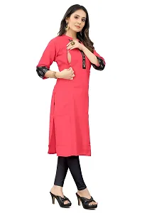 Mavenclad Women's Solid Cotton Blend Regular Fit 3/4 Sleeve Lightweight Casual Wear Feeding Kurti (B-F-220)-thumb2