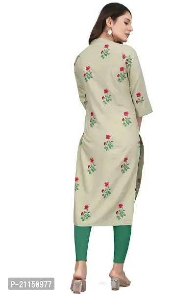 Mavenclad Women's Printed Cotton Blend Regular Fit 3/4 Sleeve Lightweight Casual Wear Feeding Kurti (B-F-219)-thumb5