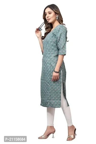 Mavenclad Women's Printed Cotton Blend Regular Fit Bell Sleeve Lightweight Casual Wear Feeding Kurti (B-F-119_Grey_M)-thumb3