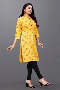 Mavenclad Women's Printed Cotton Blend Regular Fit 3/4 Sleeve Lightweight Casual Wear Feeding Kurti (B-F-186_Peach_XL)-thumb2