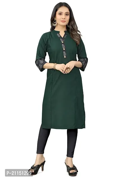 Mavenclad Women's Printed Magic Cotton Regular Fit 3/4 Sleeve Lightweight Casual Wear Feeding Kurti (R-K2-Pelan-Green-2XL)-thumb0