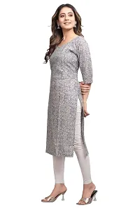 Mavenclad Women's Printed Cotton Blend Regular Fit Lightweight Casual Wear Feeding Kurti (B-F-123__M) Grey-thumb3