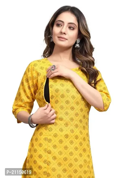 Mavenclad Women's Solid Cotton Blend Regular Fit 3/4 Sleeve Lightweight Casual Wear Feeding Kurti (B-F-203_Turqouise_2XL)-thumb5