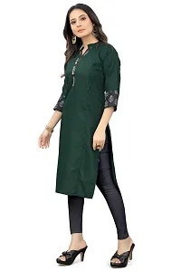 Mavenclad Women's Printed Cotton Blend Regular Fit 3/4 Sleeve Lightweight Casual Wear Feeding Kurti (R-K2-Pelan-Green-XL)-thumb2