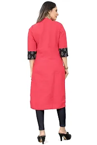 Mavenclad Women's Printed Magic Cotton Regular Fit 3/4 Sleeve Lightweight Casual Wear Feeding Kurti (R-K2-Pelan-Pink-2XL)-thumb4