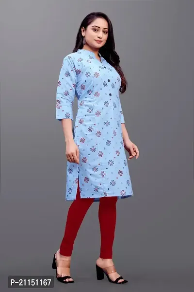 Mavenclad Women's Printed Cotton Blend Regular Fit 3/4 Sleeve Lightweight Casual Wear Feeding Kurti (B-F-183_Grey_XL)-thumb5