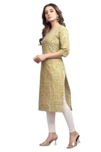 Mavenclad Women's Printed Cotton Blend Regular Fit Bell Sleeve Lightweight Casual Wear Feeding Kurti (B-F-205_Yellow_2XL)-thumb3